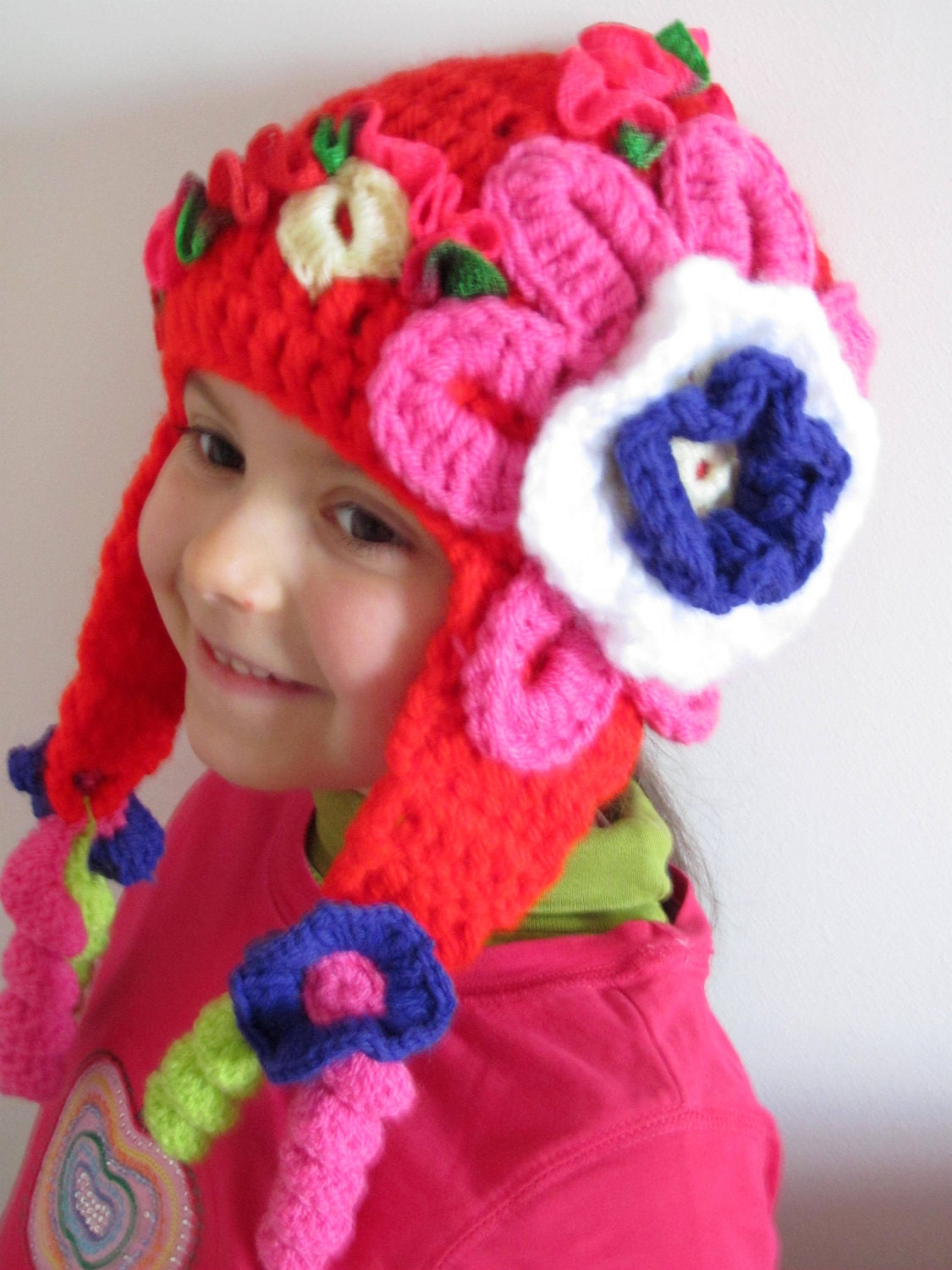 Flower Princess Full Of Flower Crochet Hat - Baby, Toddler, Child