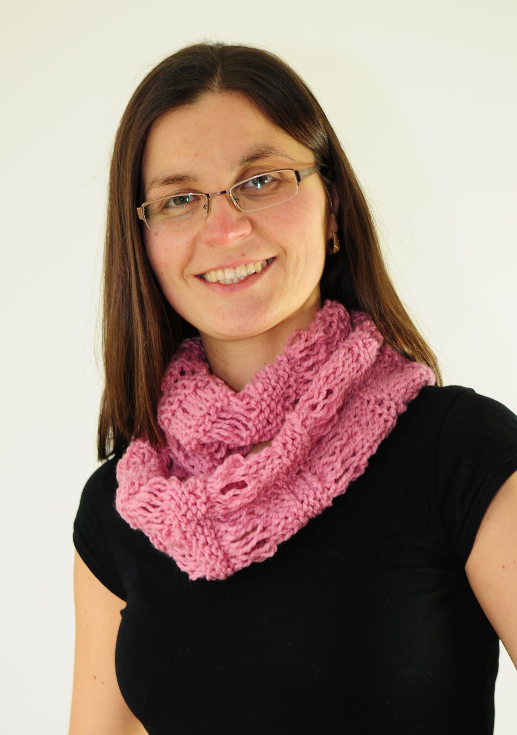 Pink Chunky Knit Cowl, Neck Warmer,  Accessories Handmade by PrincesaAnastasia