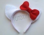 Handmade Cat Ears with Bow Headband