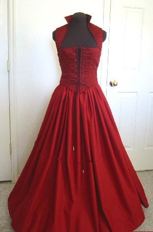 Blood Red Renaissance Bodice and Skirt Dress MADE for You!