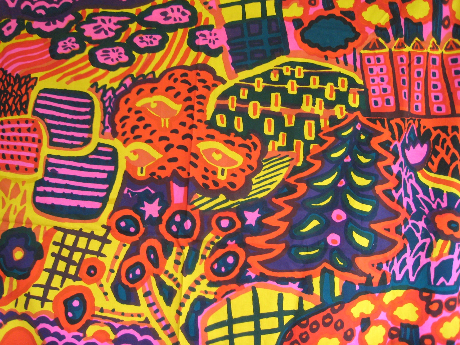 RESERVED Rare Vintage 1972 Marimekko "Eve" Fabric from Finland designed by Katsuji Wakisaka
