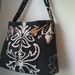 Pleated Damask Print with Adjustable Strap in Black