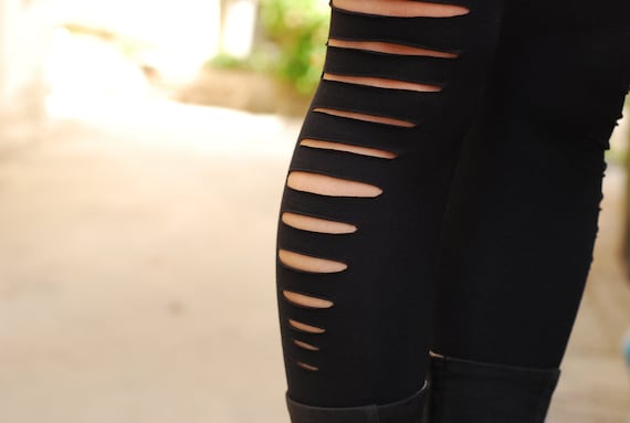 Black Cut Out Long Leggings