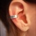 Ear Cuff, Hand Hammered Aluminum with LOVE stamped into the metal and blackened