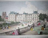 Antique Print Vue Palais Du Senat Cote Du Luxembourg Chamoun France