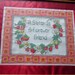 Hand Emboridered Cross Stitch Sampler 15" x 13" - Sisters