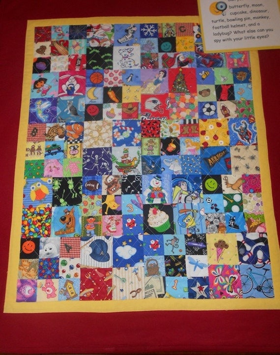 I Spy Quilt Eye Spy Quilt lap size for boys or girls by SewnByPam