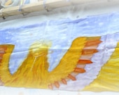 Guardian Angel silk scarf Painted spiritual silk scarf with angel