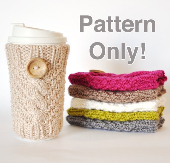Knitted Cable Travel Mug Cozy Pattern