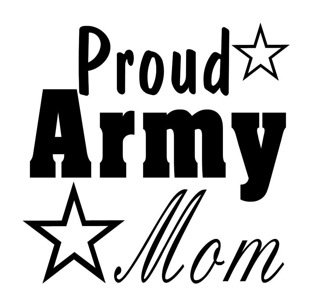 Proud Army Mom Vinyl Car Decal by StickySideDownVinyl on Etsy