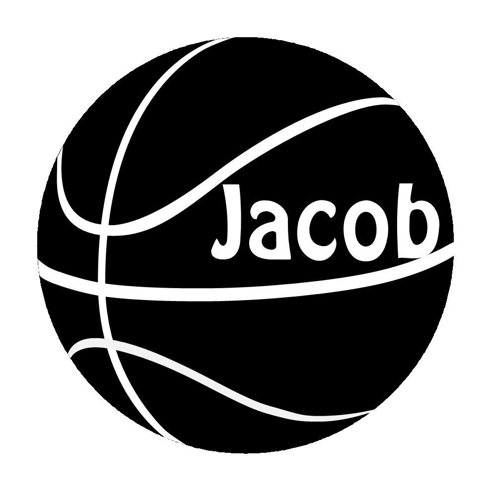 Personalized Basketball Vinyl Car Decal by StickySideDownVinyl