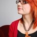 Red Fox Necklace on Semi-Transparent Black Ribbon