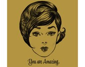Black and Gold 'You are Amazing' Screen Print