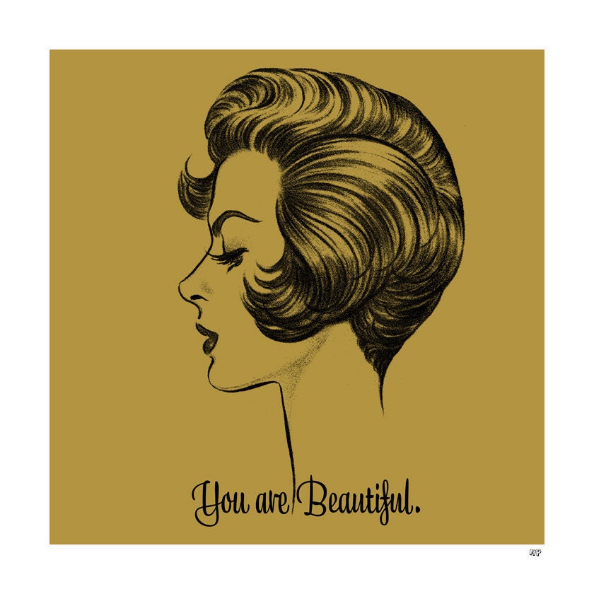 Black and Gold 'You are Beautiful' Screen Print