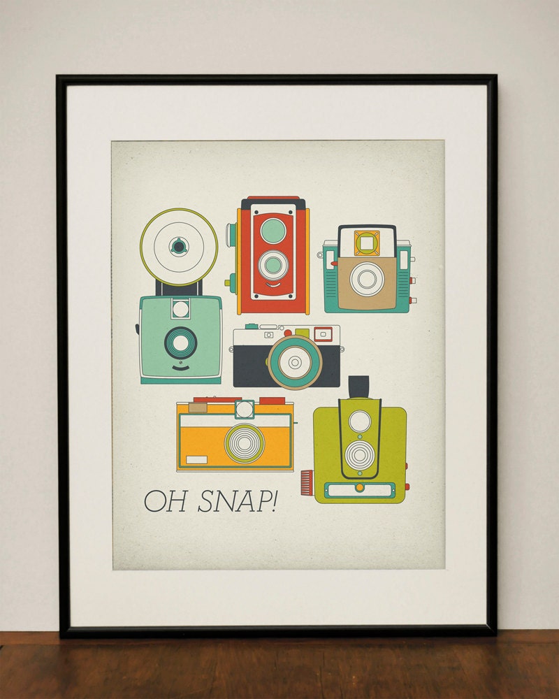 Oh Snap Retro Vintage Camera 11x14 Art Print