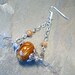 Swirled Lampworked Glass and Agate Earrings