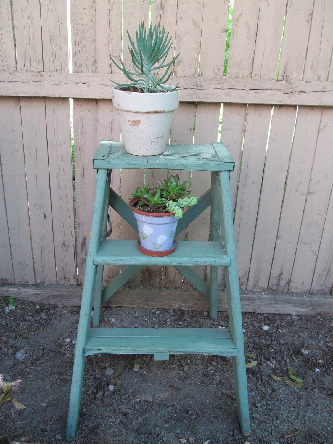 Vintage Three Step Wooden Step Ladder