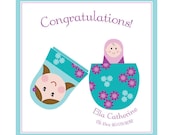 Personalised New Baby Congrats Card - Russian Doll