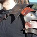 Leather Pauldron - Steampunk Shoulder Armor in Black and Brown with Gears