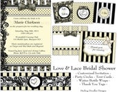Love and Lace Bridal Shower Printable Party Package