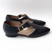 Vintage black leather reptile mary jane sandals