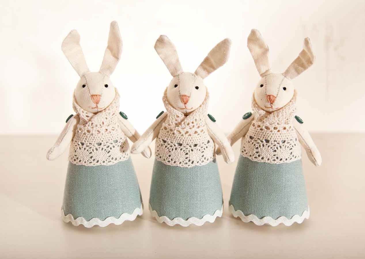 Set of 3. Rabbits handmade. Home Decor. Art. Decorative Toys For Room, Child's Room Decoration