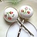 Vintage Flower Hair Pins Cute Bobby Pins White & Pink Hand Painted Flower Girl Jewelry - Rosy Posy Pins