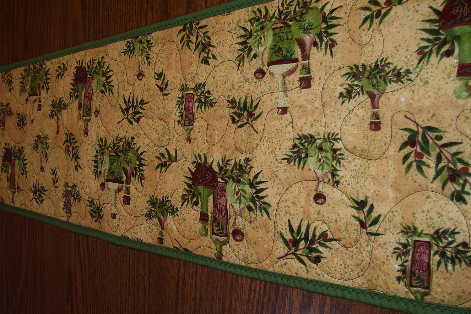 Small Appliance Cover with Olive Oil Motif table runner to match