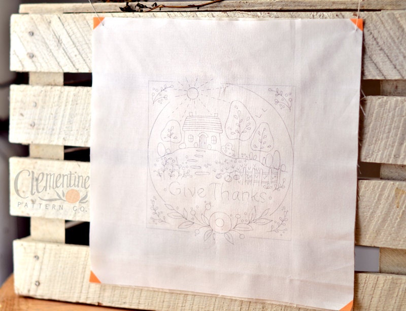 Give Thanks - Autumn - 100% Cotton Embroidery Pattern