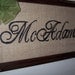 Hand Painted Burlap Last Name Frame