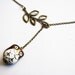 Owl Lariat Necklace, Brass Owl Necklace, Owl Jewelry, Lariat Owl Necklace, Owl on a Branch Necklace, Y necklace, Owl Miniature Necklace