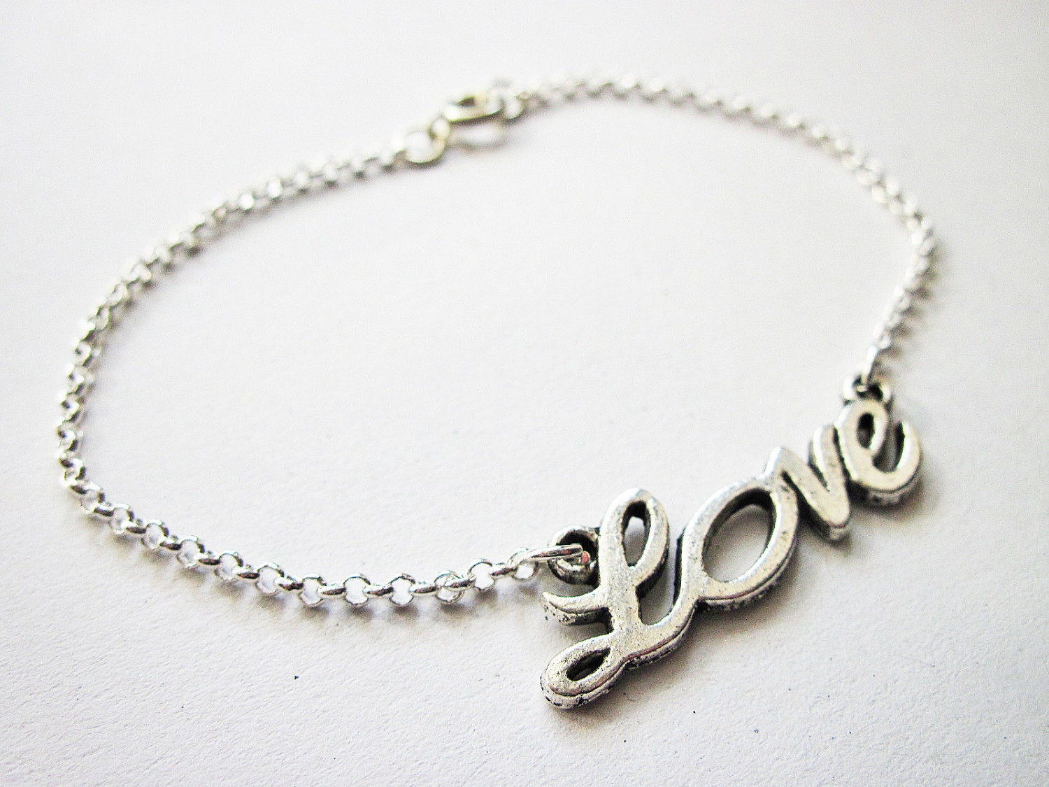 Silver Bracelet Love bracelet Love Jewelry Silver by RobertaValle