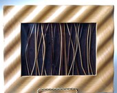 Wall Art, Zen Inspired, "Up-cycled" Natural Wood Frame with Dried Grass Reeds