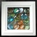Wall Art, Multicolored Round Glass Stones in White Shadowbox
