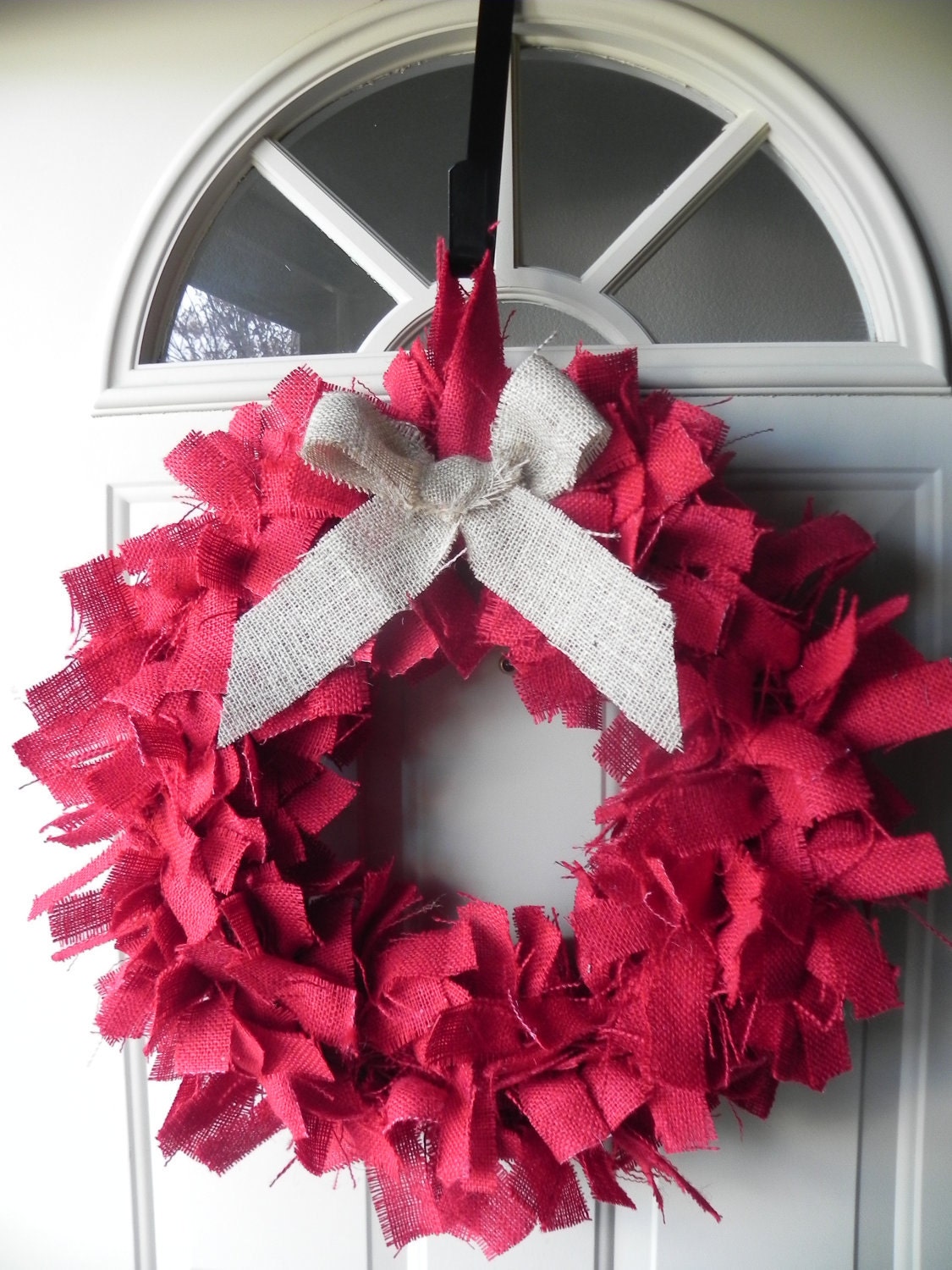 Valentine Wreath Burlap LARGE- Color your choice