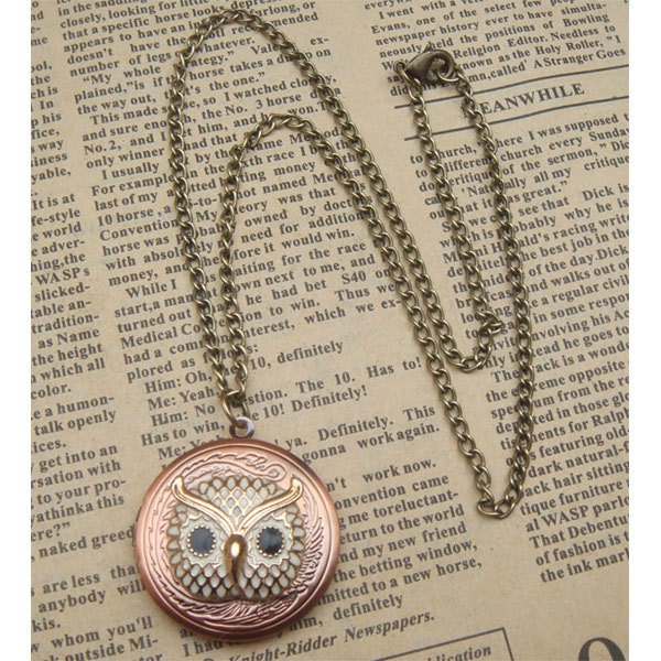 Steampunk Owl (51703) Locket Necklace Vintage Style Original Design