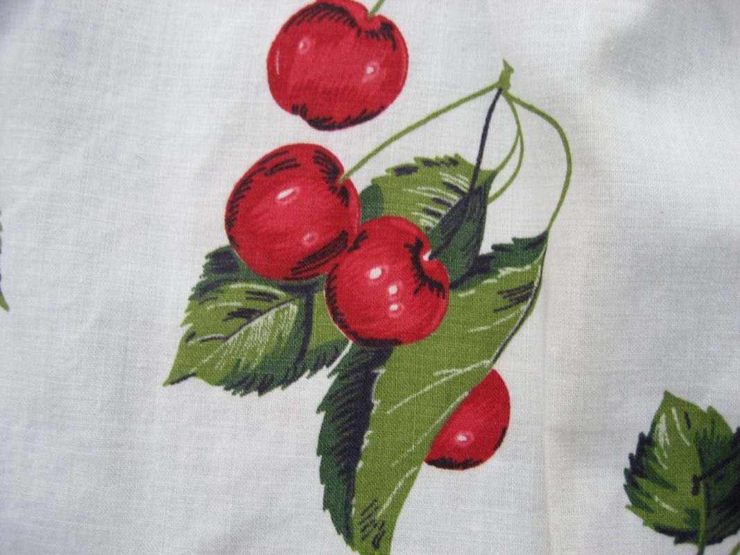 Vintage Cherry Print Apron Iconic Kitchen Fruitwear