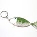 Fish beaded keychain green and white
