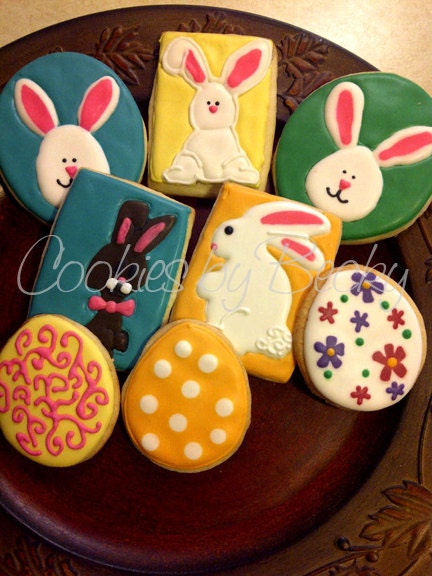 Hand drawn Easter Bunny Cookies