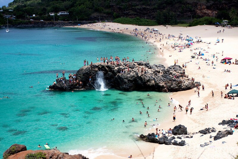 Famous Jump Rock at Waimea Bay on the North by ScenicSurroundings