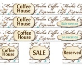 Coffee House Etsy Shop Banners, avatars, full shop set
