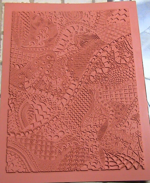 Zentangle Unmounted Rubber - Clay Texture Stamp   Pattern 1