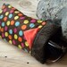 SALE - Sunglass Case, Snappy Case, stocking stuffers, Polka Dots, Quilted Plush Tapestry suade cloth