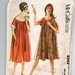1962 - Muu Muu or Maxi Dress w/ Raglan Sleeves, Scooped Neckline, and Two lengths - McCalls 6543 - Complete Original Vintage Pattern