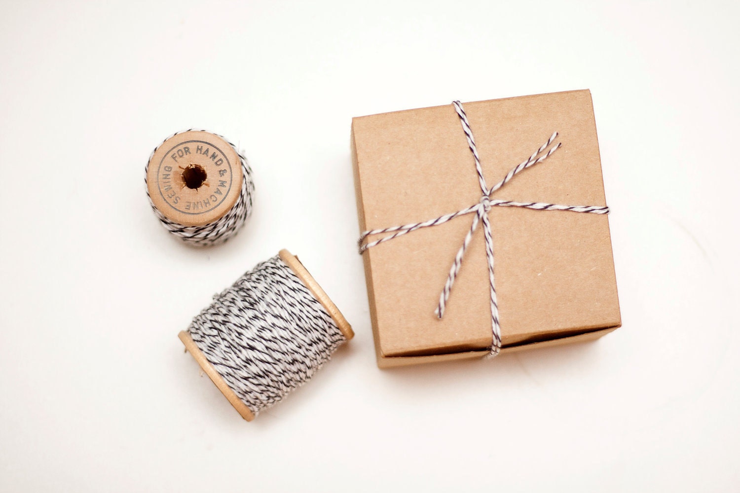 Black and White Twine by the Spool