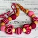 Teething necklace - Nursing Necklace for mom - Teething necklace - Breastfeeding - Crochet Necklace - eco friendly- purple, pink.. Striped.