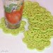 Crochet Coasters. Set of 6 pcs. Light green. Placemat doilies. St Patricks Day.