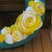Sunny Side of Spring -Easter Wreath-Spring Decor- 12 inch Aqua Blue Yarn Felt Flower Spring Wreath