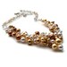 Gold Pearl Necklace, Bib Necklace, Cluster Necklace, Bridal Jewelry