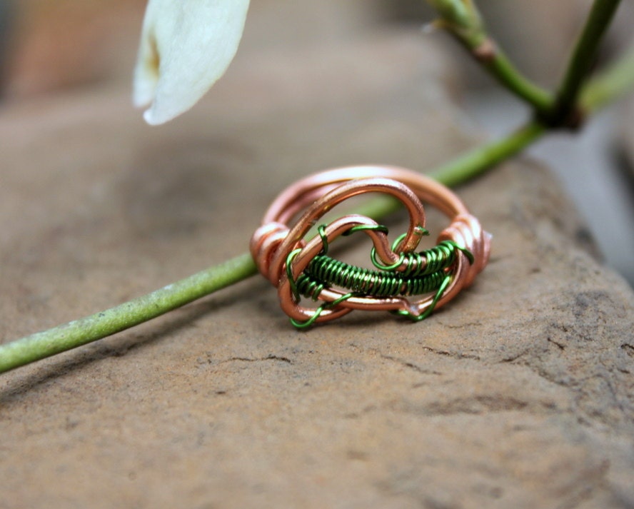 Lyrical Vines Wire Wrapped Ring - Size 5.5 - READY to SHIP